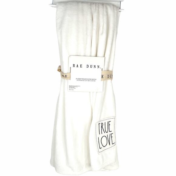 Rae Dunn True Love Throw Blanket, White, 50 x 60 - Picture 7 of 7